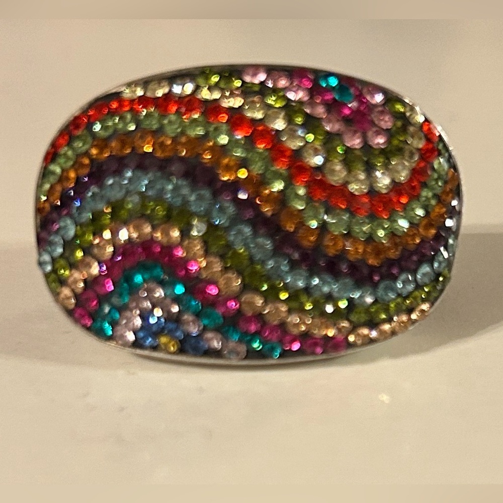 Multicolor Crystal Statement Ring - image 1